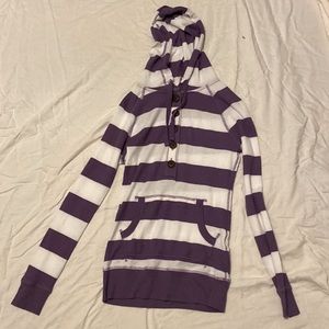 Purple and white thin hoodie